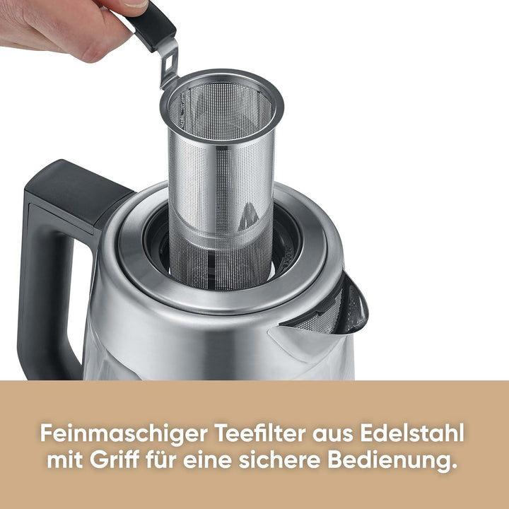 SEVERIN Glas Tee- &amp; Wasserkocher Deluxe, Teekocher mit einstellbarer Temperatur &amp; Ziehzeit, Wasserko