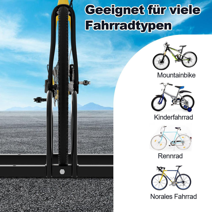 Fahrradständer für 2 Fahrräder, Boden- &amp; Wandmontage, Verzinkter Stahl, Fahrradhalter für 35-55mm Re