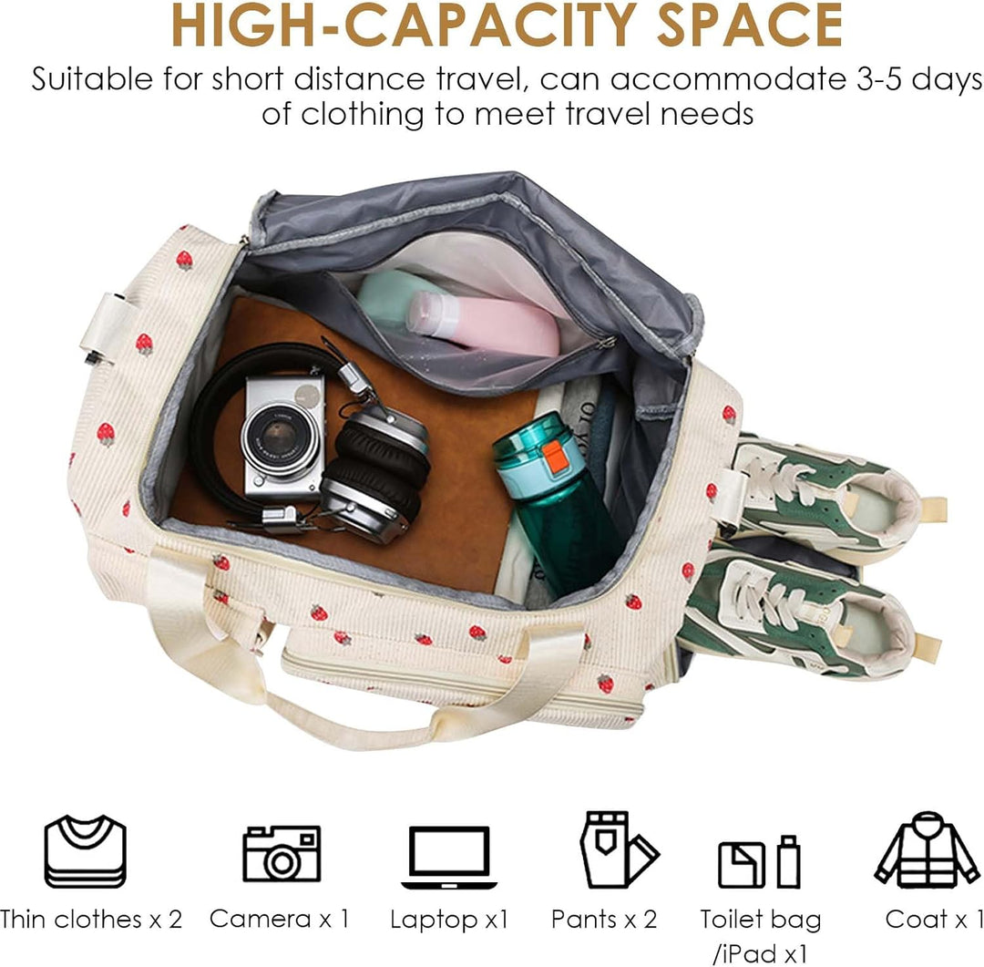 Sporttasche für Damen, Faltbare Reisetasche, Handgepäck, Fitnesstasche, Wochenendtasche mit Schuhfac