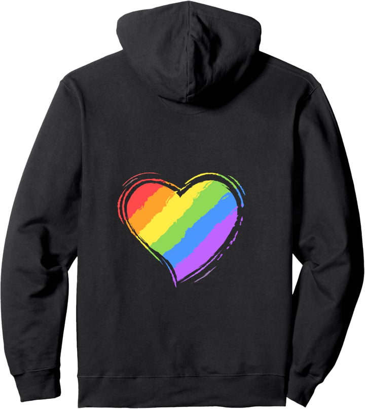 Regenbogen Herz Pullover Hoodie