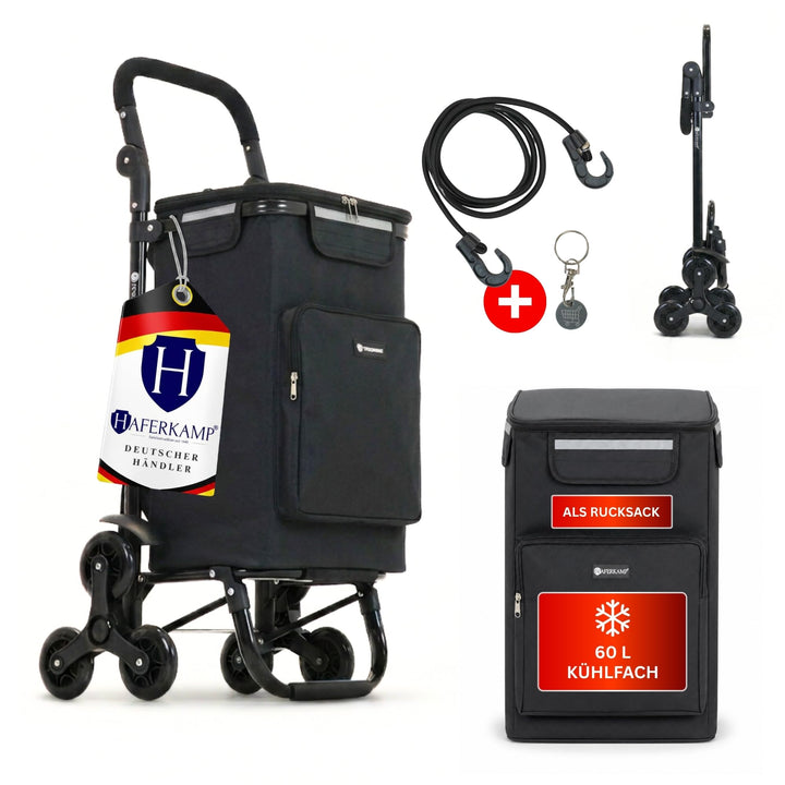 Klappbarer Treppensteiger-Einkaufstrolley TRAGINO 3-in1 Einkaufswagen