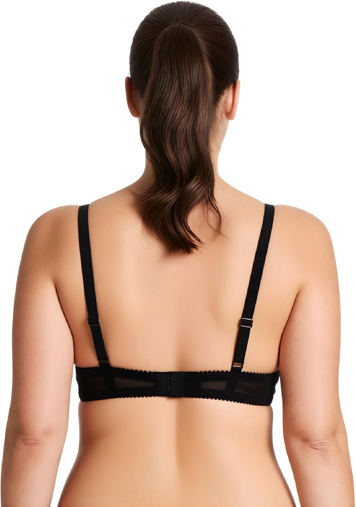 Curve Muse Leicht gepolstert Bügel-BH-x2 110B Schwarz/Blau,creme/Fuchsia(2er Pack), 110B Schwarz/Bla