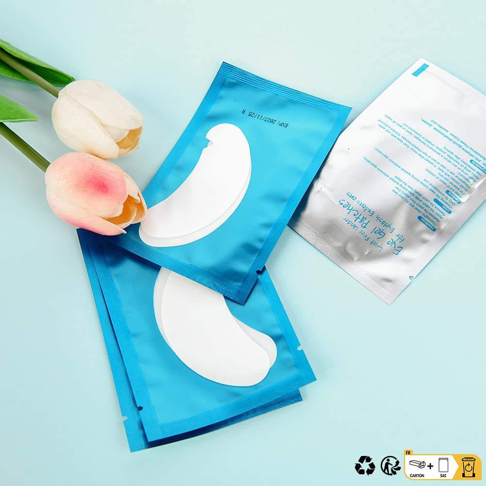 Lunamoon Augenpads für Wimpernverlängerung Pad 100Paar Wimpern Pads V-Shape V-pads Blue, V-pads Blue