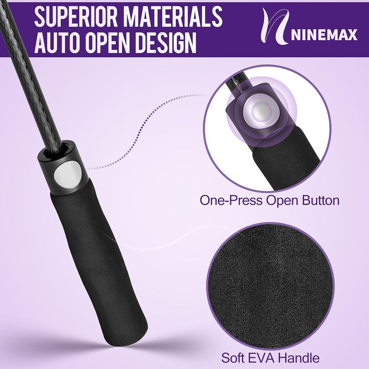 NINEMAX Golfschirm Gross 62/68 Inch Golf Regenschirm Sturmfest Automatik Öffnen Golf Regenschirm Dop