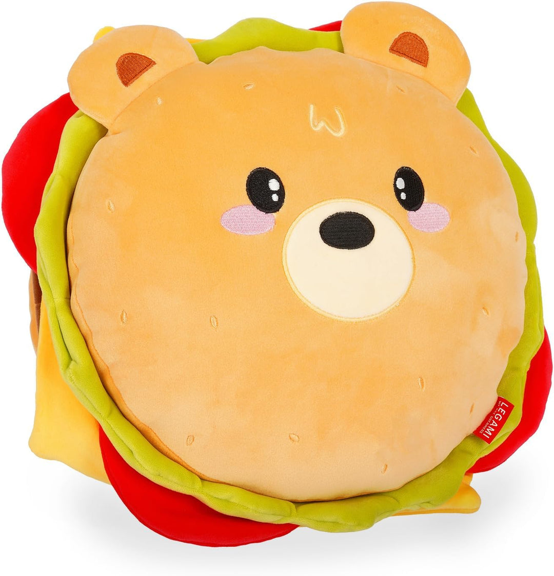 LEGAMI - Kissen Super Soft! Hamburger Thema, Super weich, Geschenkidee, 39x36 cm, Hamburger