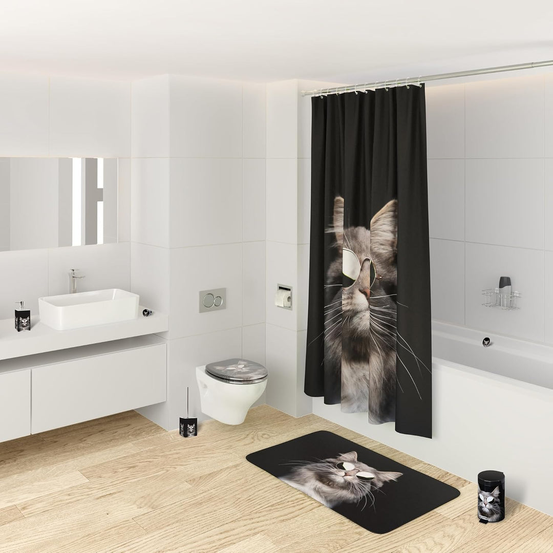 Sanilo WC Sitz mit Absenkautomatik &amp; Quick-Release aus Holz, Cool Cat, Cool Cat