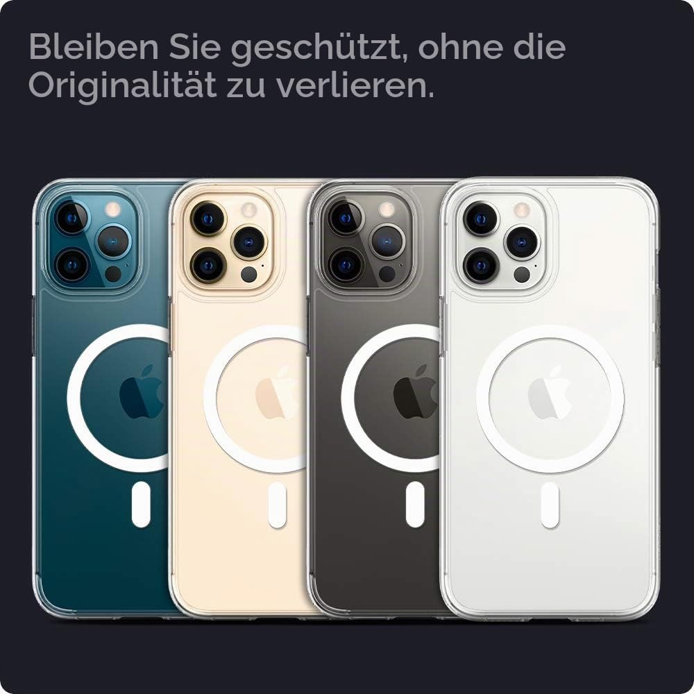 Spigen Ultra Hybrid MagFit Hülle Kompatibel mit iPhone 12 Pro und Komaptibel mit iPhone 12 Kompatibe
