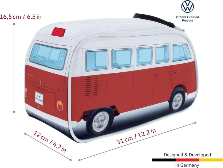 BRISA VW Collection - T1 Bulli Bus Kulturbeutel Kosmetiktasche Rot, Rot