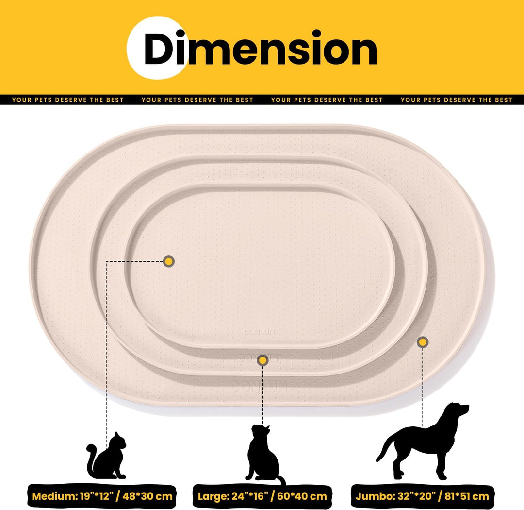 Conlun Napfunterlage Hund,1,2cm Hohe Ränder Futtermatte Katzen zur Vermeidung von Verschüttungen,BPA