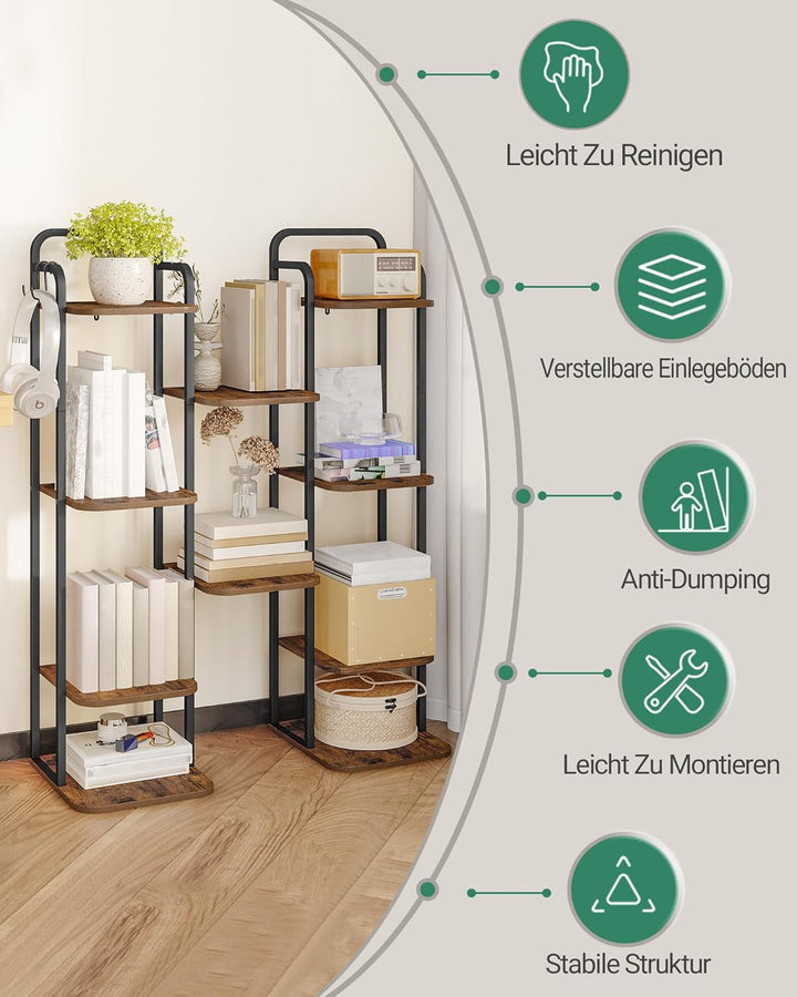 Hzuaneri Vertikales Schuhregal, 6-stöckige Schuhregale, Holz-Schuh-Organizer für Schrank, Eingang, S