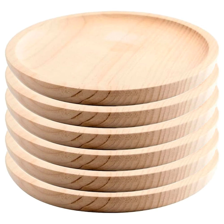 MGE - Holzteller Rund - Holzplatte - Fleischteller - Pizzateller - Schneidebrett - Kiefer - Set von