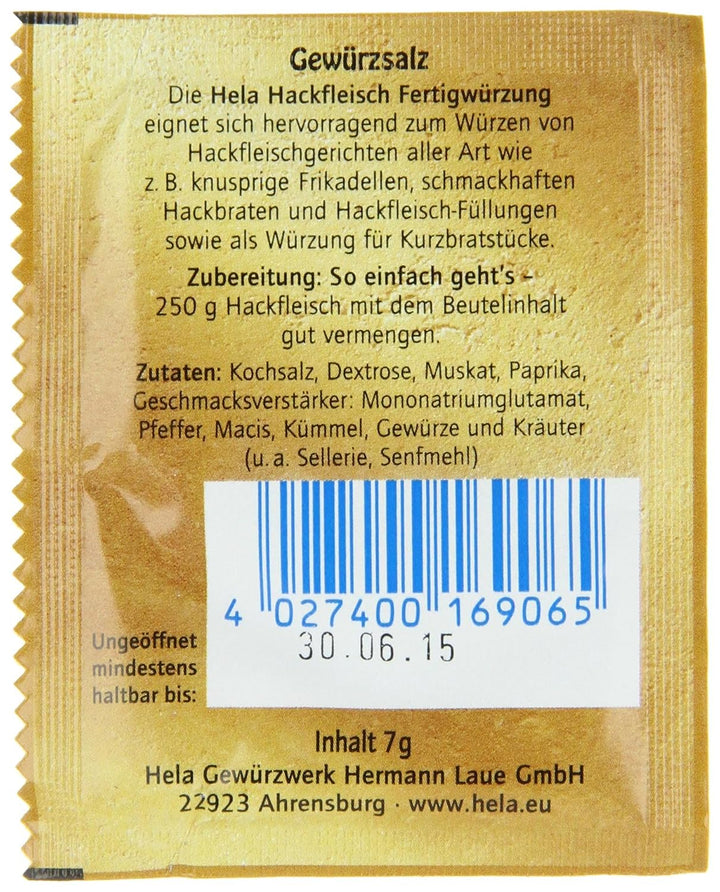 Hela - Hackfleisch-Würzung, 125 Stück á 7g, Fertigwürzung für Hackfleisch im Vorratspack