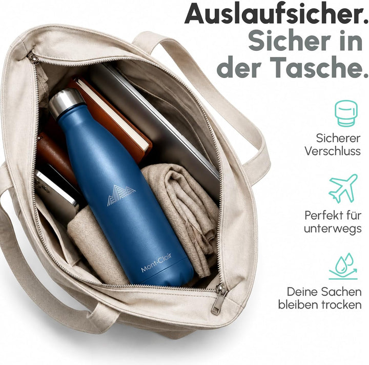 Mont-Clair Trinkflasche Edelstahl 1L, Dunkelblau Dunkelblau 1000 ml, Dunkelblau 1000 ml
