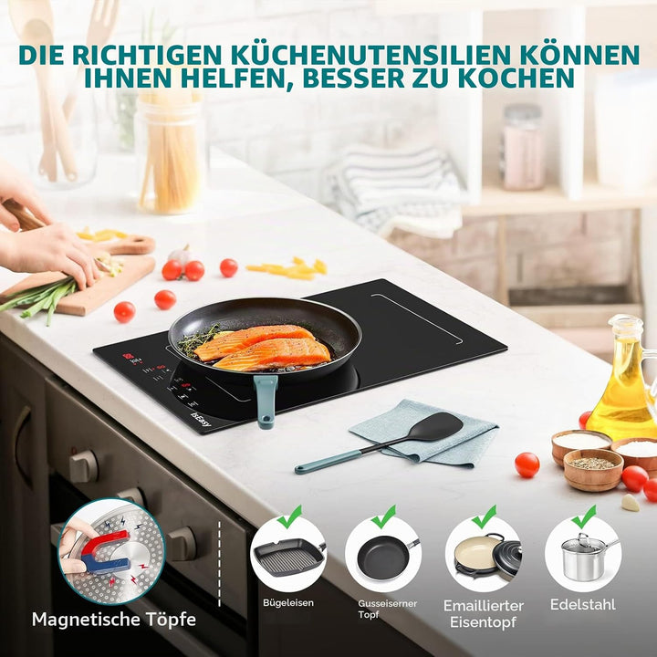 Induktionsplatte mit Flex Zonen 2 Zonen-1, 2 Zonen-1