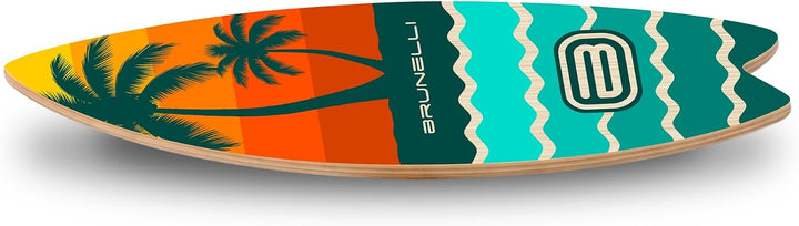 Brunelli Balance Board Holz Set - Balanceboard mit Korkrolle Gleichgewicht Core Training Fitness Sta