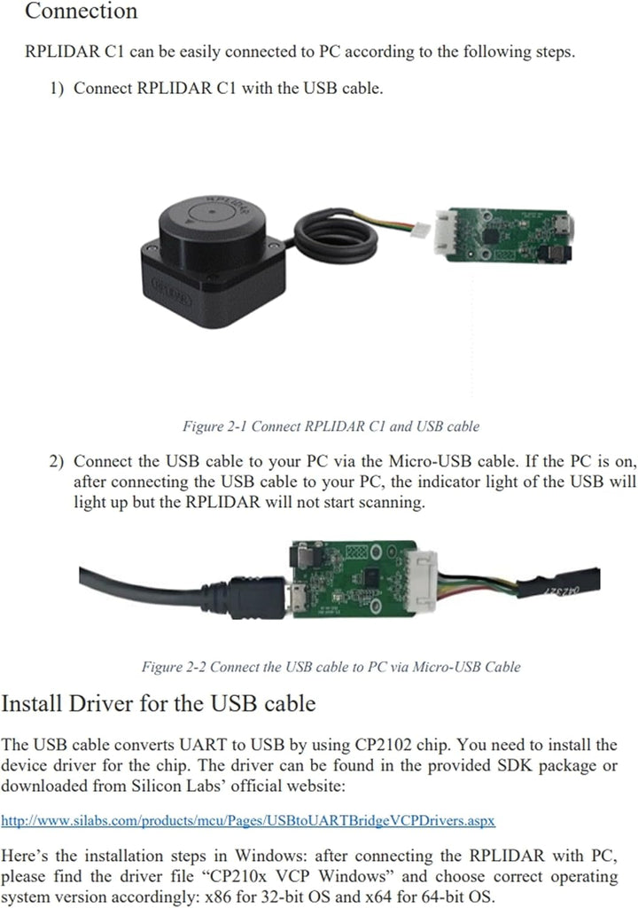 WayPonDEV RPLIDAR C1M1 360 Grad 2D Lidar Sensor, 12 Meter Scanning Radius Ranging Module Kit, SLAM R