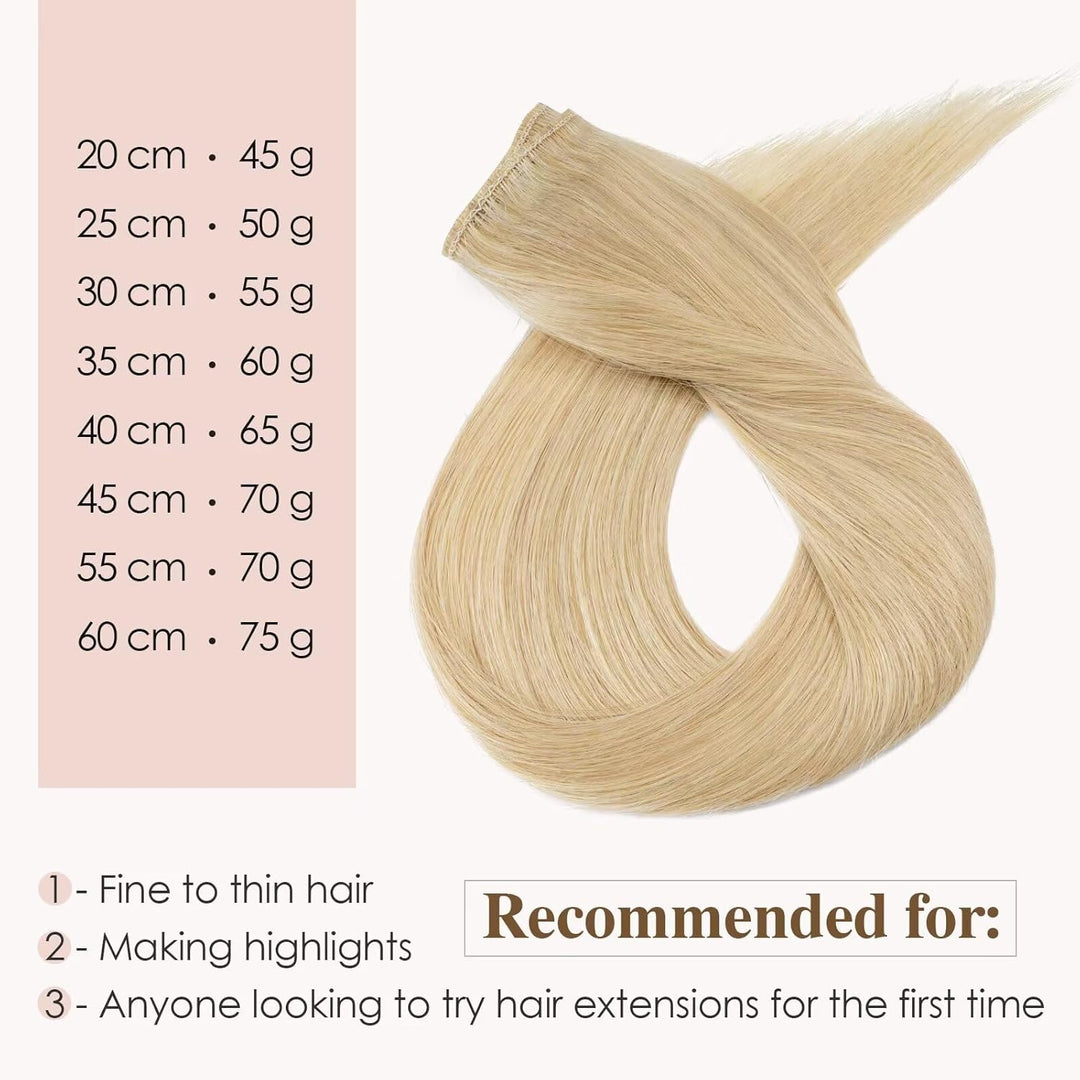 TESS Clip in Extensions Echthaar, 8pcs Clip in Haarverlängerung Remy Echt Haare Natürliche 18 Clips