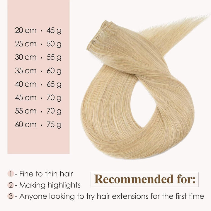 TESS Clip in Extensions Echthaar, 8pcs Clip in Haarverlängerung Remy Echt Haare Natürliche 18 Clips