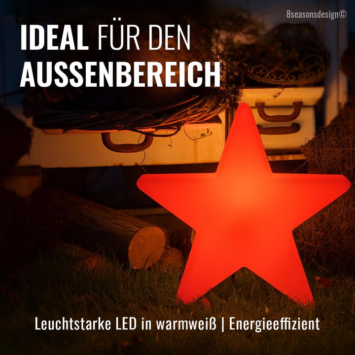 8 seasons LED Weihnachtsstern 40 cm Shining Star (rot) E27, Leuchtmittel warmweiss – wetterfest – LE