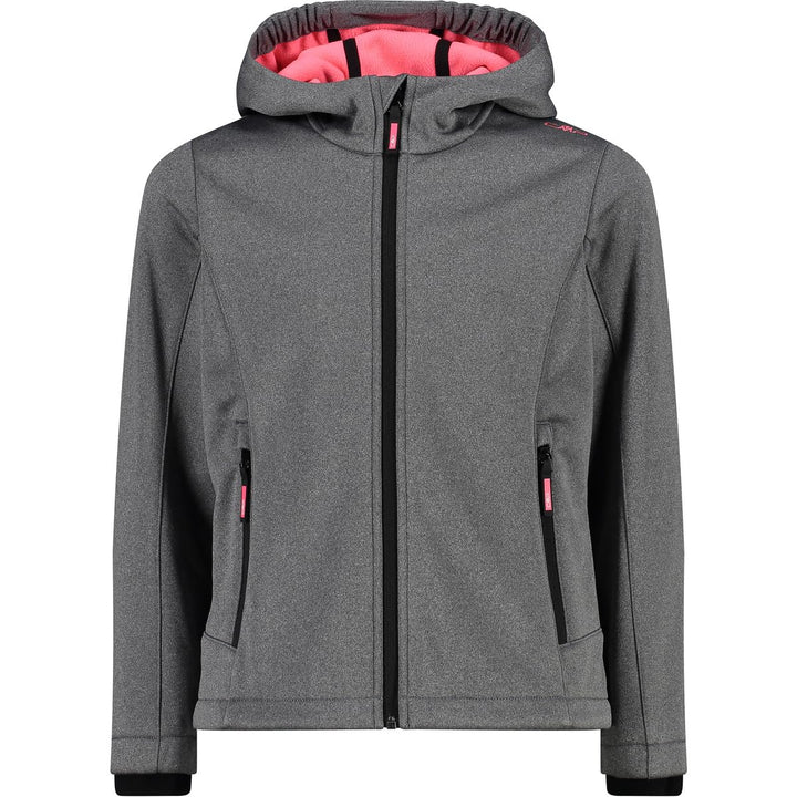 CMP Mädchen Softshelljacke Fix Hood 98 Schwarz Mel.-Glanz, 98 Schwarz Mel.-Glanz