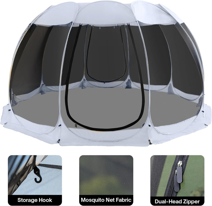 Alvantor Pavillon Screen House für 6, 10, 15 Personen, Pop-Up-Iglu-Zelt mit Moskitonetz an den Seite