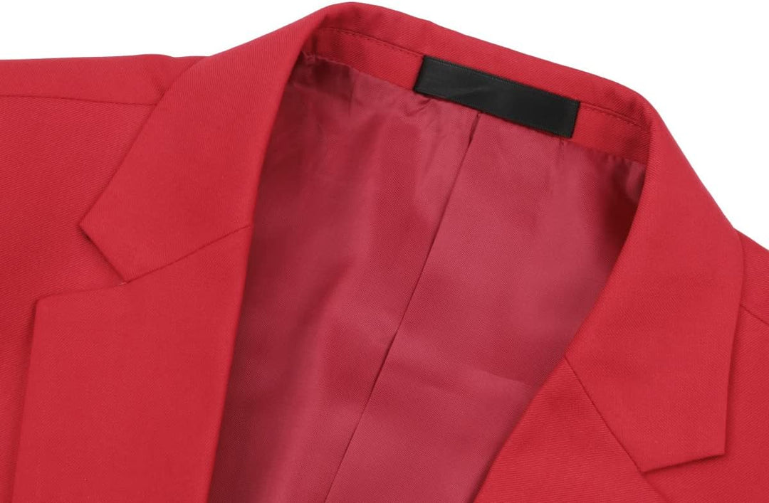 YOUTHUP Herren Sakko Slim Fit Anzugjacke für Business Hochzeit Eleganter 1 Knöpfen Blazer XL Rot, XL
