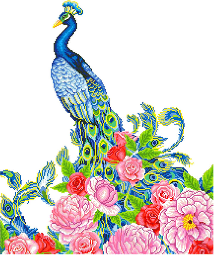 Diamond Dotz DD15-009 Exotischer Pfau, ca. 62 x 82 cm gross, Diamond Painting, Malen mit Diamanten,