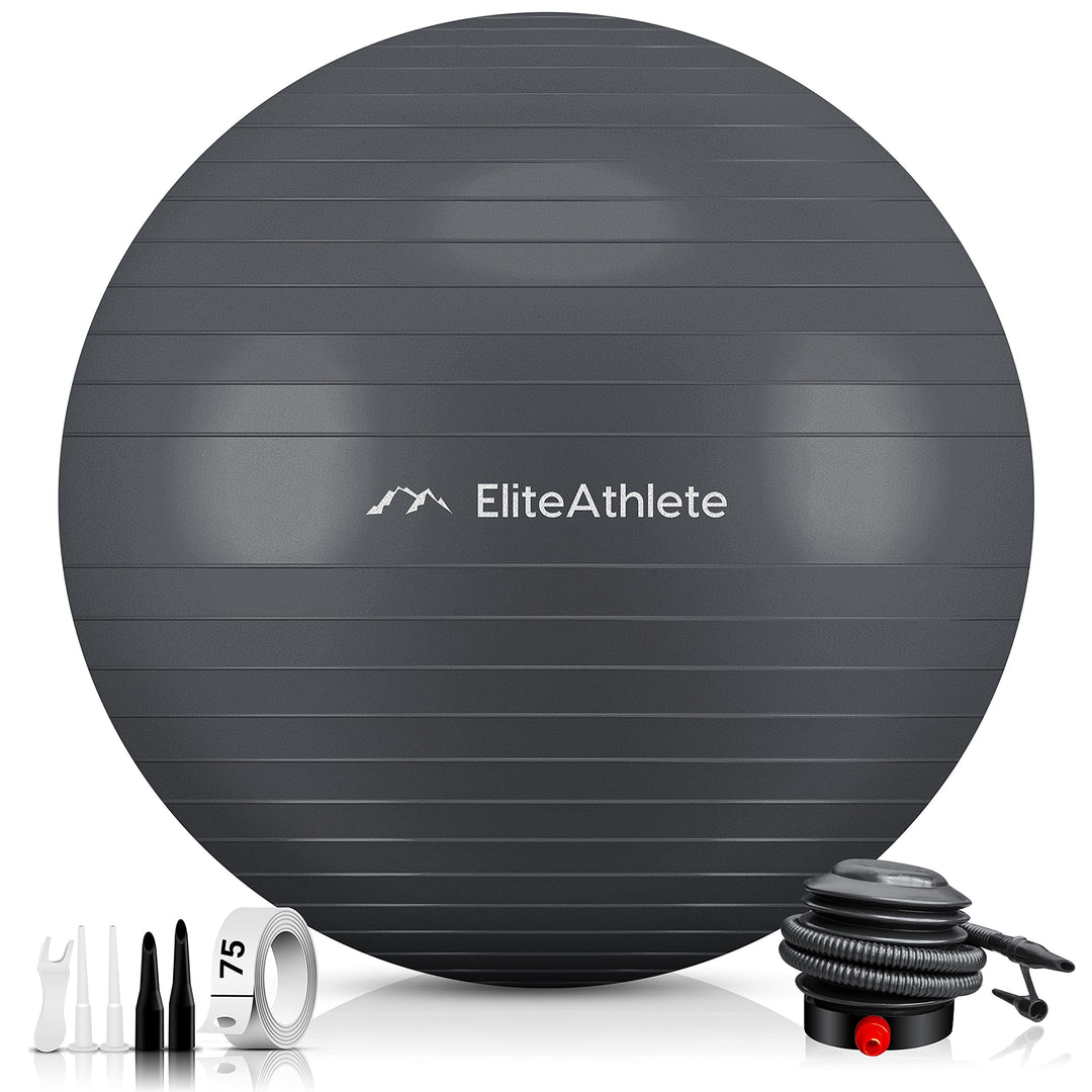EliteAthlete Gymnastikball Sitzball Büro ergonomisch mit Anti Burst System - Fitness Pilates Schwang