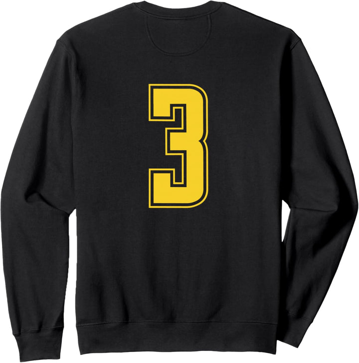 Gelb Nummer 3 Mannschaft Sport Nummerierte Uniform Sweatshirt