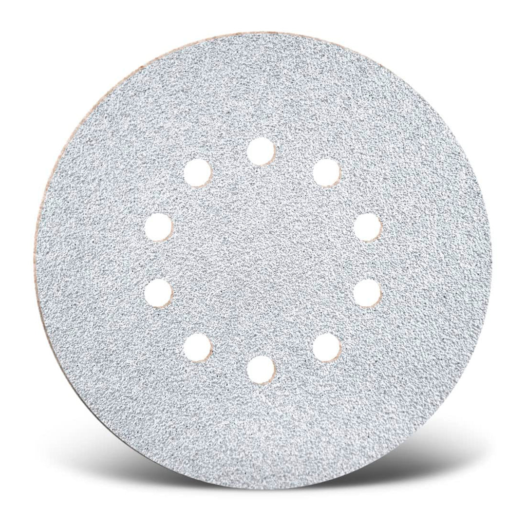 MENZER White Klett-Schleifscheiben, 225 mm, 10-Loch, f. Trockenbauschleifer, Normalkorund (25 Stk.)