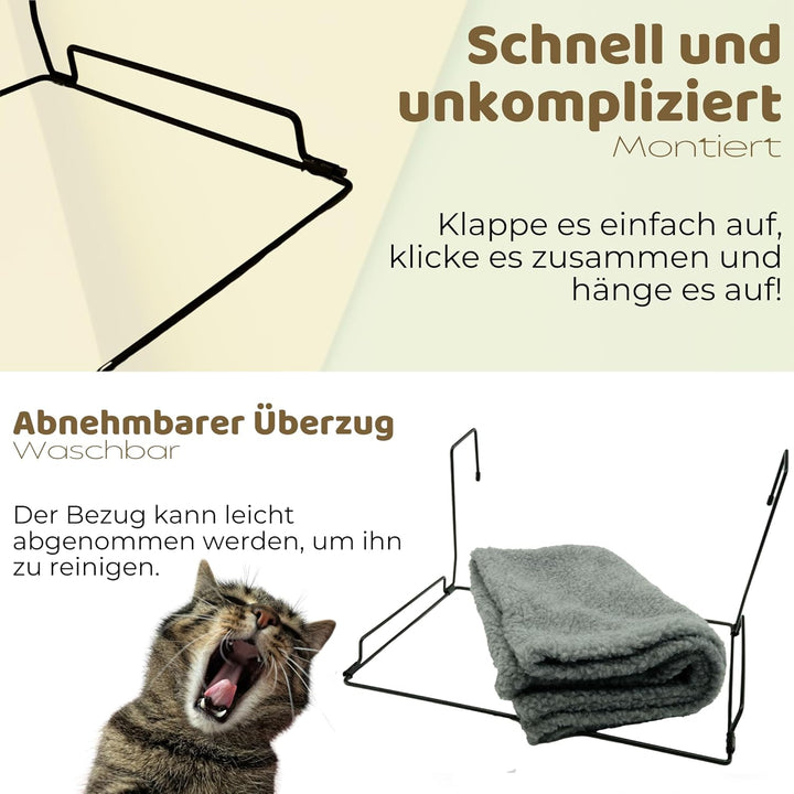 Hängematte Heizung Fenster - Fleecebett Katze - Grau