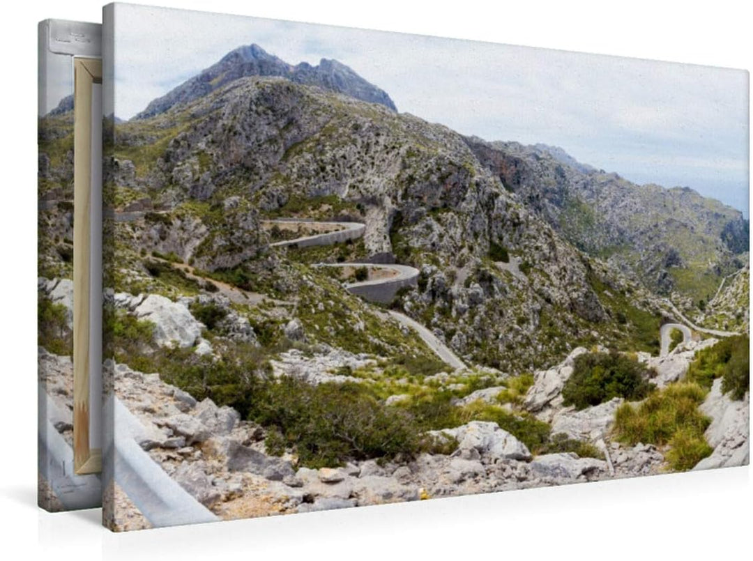 Leinwand · Premium Textil-Leinwand 90 cm x 60 cm quer Blick auf Sa Calobra 60L x 90B cm, 60L x 90B c