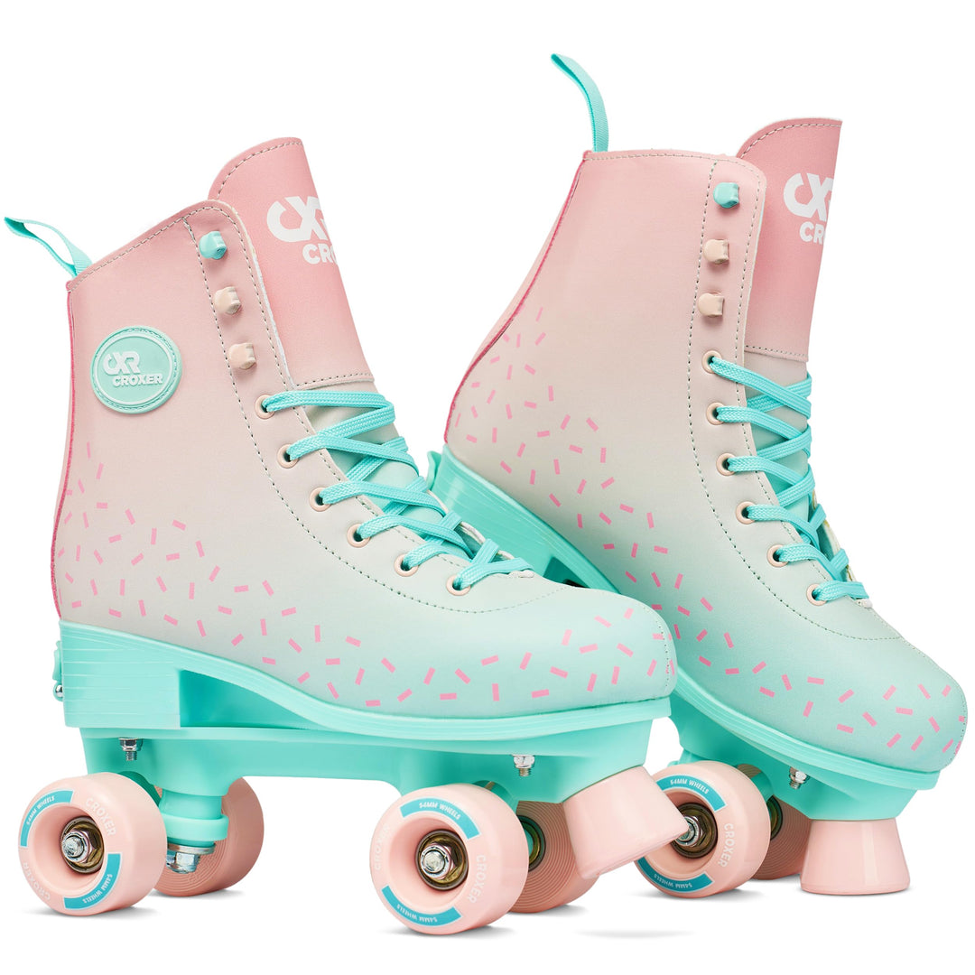 Croxer Verstellbare Rollschuhe Roller Skates Evita, Amara (LED Räder), Sprinkly - Kugellager Carbon
