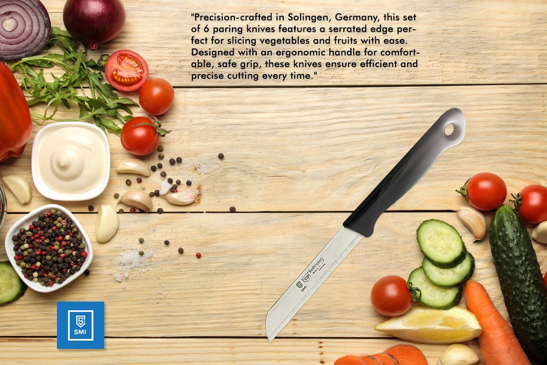SMI Solingen Messer Set Gemüsemesser Schälmesser Obstmesser Küchenmesser Allzweckmesser Wellenschlif