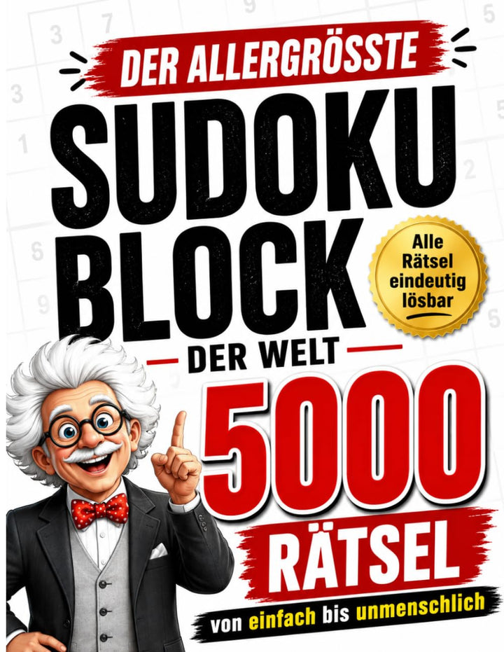 Der allergrösste SUDOKU BLOCK der Welt - 5000 RÄTSEL: von einfach bis unmenschlich: Riesige XXL Samm