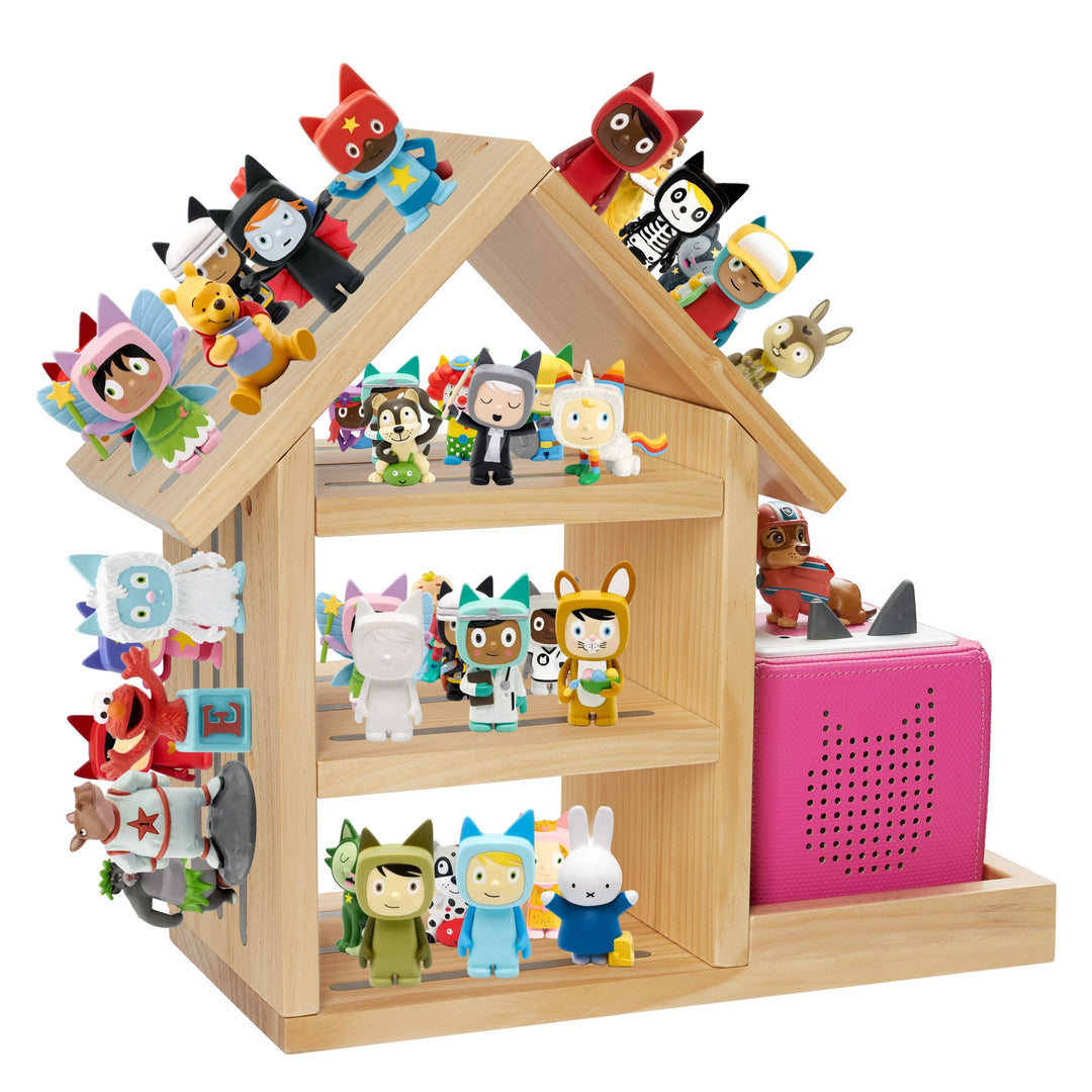 Gieanoo Grosse Haus Tonie Regal für TonieBox 2&amp;1, Tonie Regal zum Hinstellen A-natürlich, A-natürlic