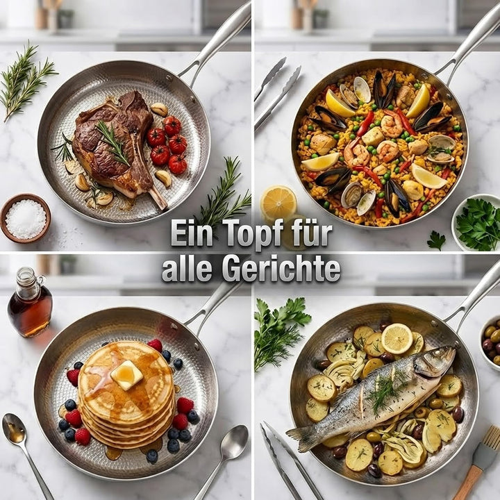 Titan pfanne, Titanhammertopf, frei von PTFE und PFOA, verdickt, extrem langlebig, geeignet für alle