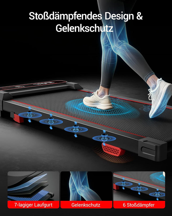 LONTEK 3.0HP Vibration Plate Walking Pad mit Steigung 15% orange, orange