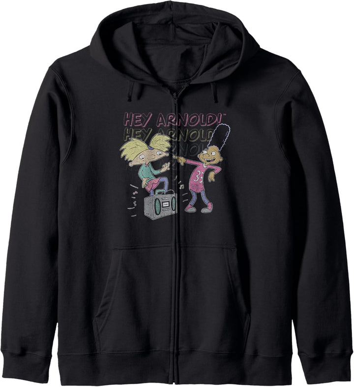 Hey Arnold! Arnold &amp; Gerald Jamming Distressed Portrait Kapuzenjacke
