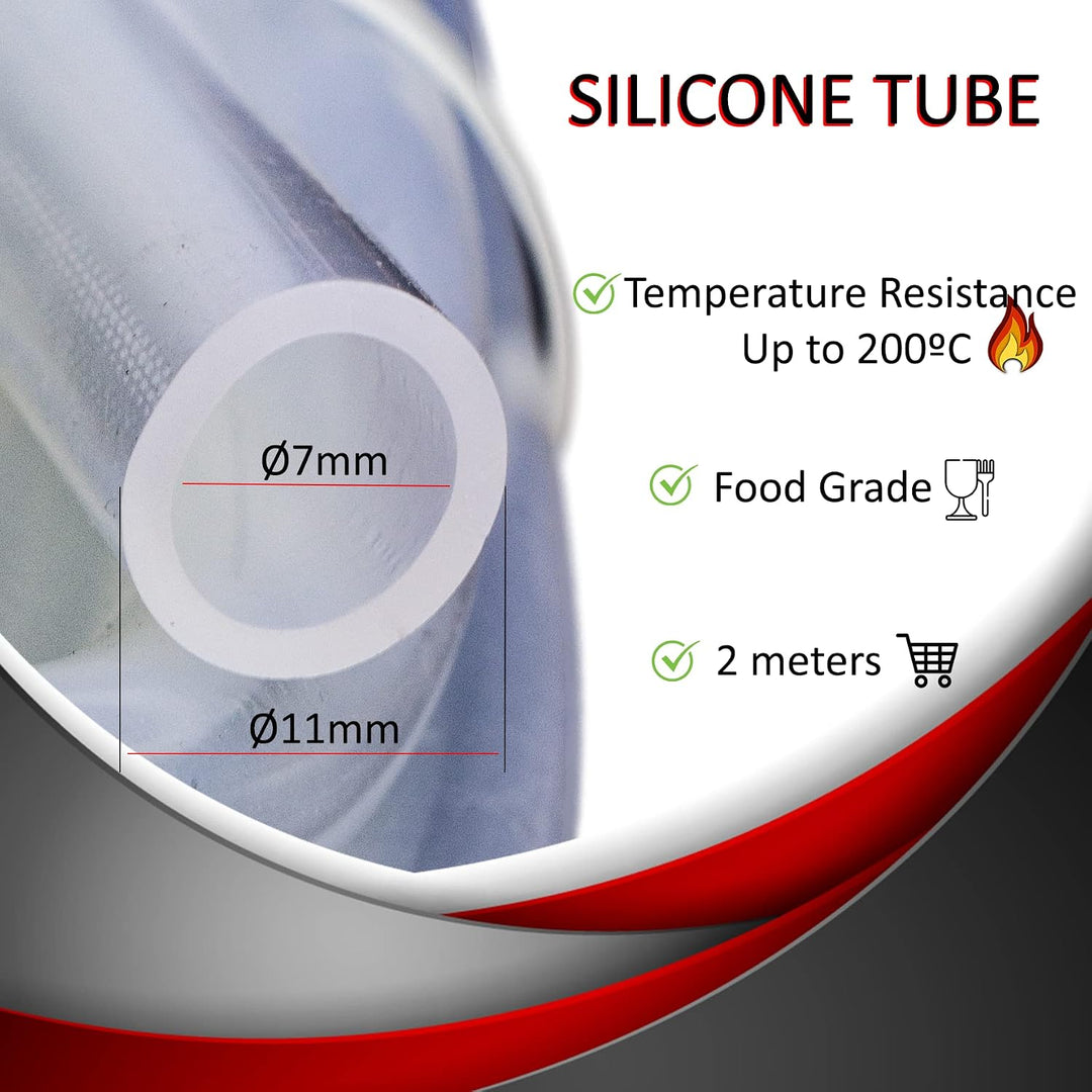 Silikonschläuche 11 mm Dext x 7 mm Dint,transparent gummischlauch/Schläuche rohr/Hochtemperatur-Sili