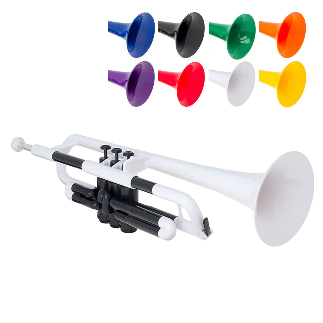 pTrumpet 700631 Trompete mit Tasche und Mundstück weiss, weiss