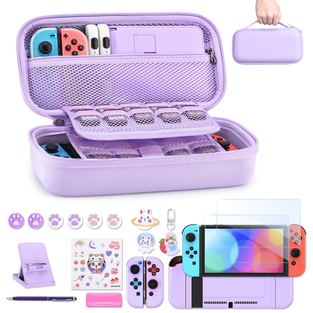 Switch Tasche für NS Switch - innoAura 18 in 1 Switch Zubehör mit Switch Hülle, Switch Hülle, Switch