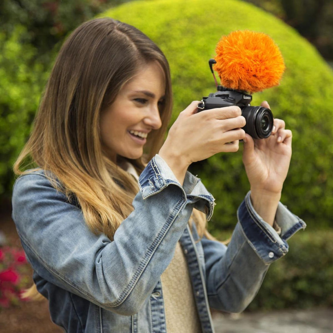 Rode VMML Videomic Me-L Mikrofon für iPhone + WS9 Windschutz Orange + keepdrum Mikrofasertuch ME-L M