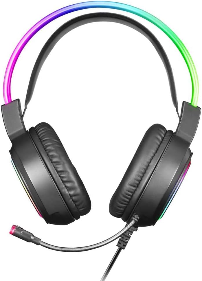 Mars Gaming MHRGB, Chroma RGB Flow Headset, Professionelles Mikrofon, Räumlicher Klang, Schwarz, MHR