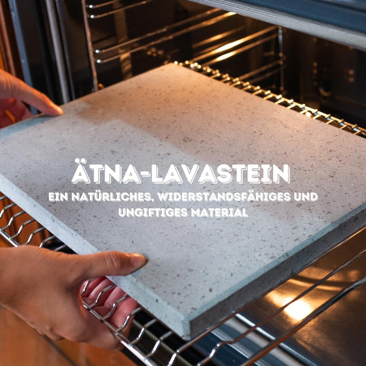 CUORE LAVICO - Ätna Lavastein für Pizza 39x35 x 2 cm | Pizzastein für für backofen und Grillofen für