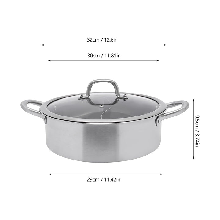 Suppentopf, Edelstahl, Deckel, Doppelkammer, Shabu Hot Pot, Für Herdarten