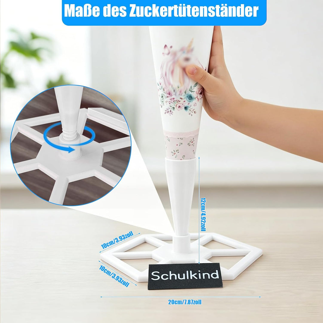 Schultüten-Ständer Weiss zuckertütenständer für eine einzelne grosse Schultüte