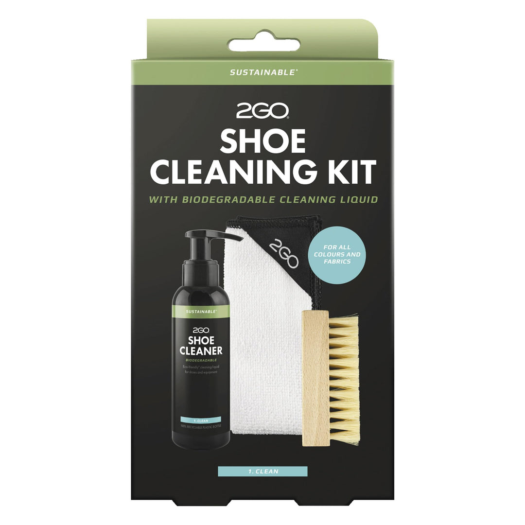 2GO Schuh-Reinigungsset - Sustainable Shoe Cleaning Kit, Umweltfreundlich, Mikrofasertuch, Bürste, a