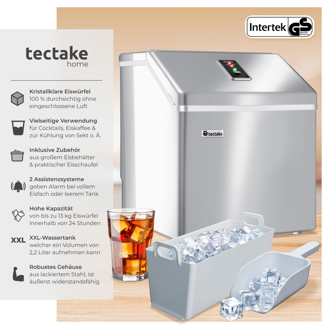 TecTake Profi Eiswürfelmaschine für klare