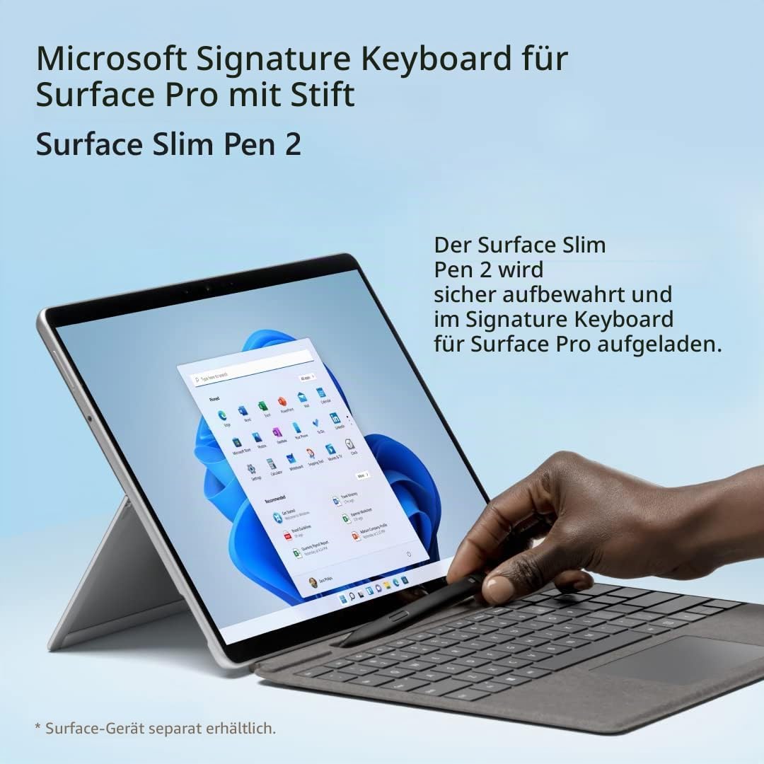 Clavier Microsoft Signature pour Surface Pro avec Stylet Vert forêt Waldgrün Tastatur + Eingabestift